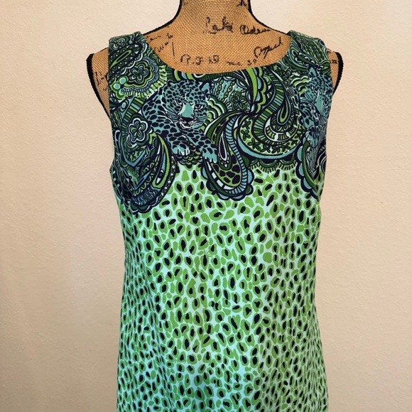 Lily Pulitzer Green Stephanie Spotcha Sleeveless Shift Dress size 10 - Picture 2 of 14